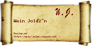 Wein Jolán névjegykártya