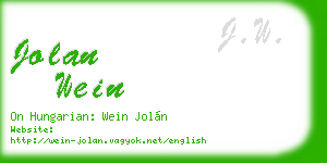 jolan wein business card